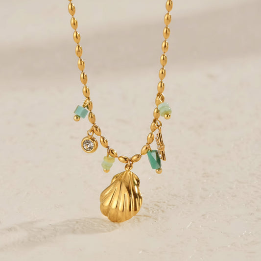 Ocean Muse Charm Necklace | 18K Gold-Plated • Waterproof • Anti-Tarnish