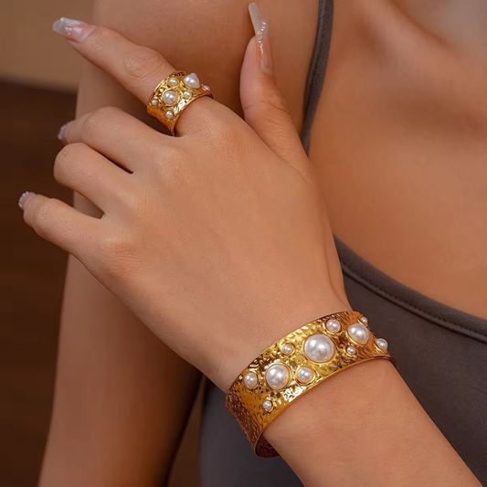 Textured Gold Cuff | 18K Gold-Plated • Waterproof • Anti-Tarnish