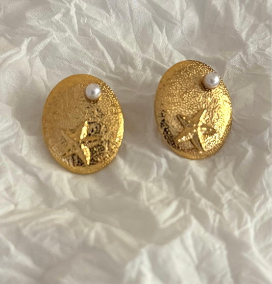 Starry Pearl Textured Studs