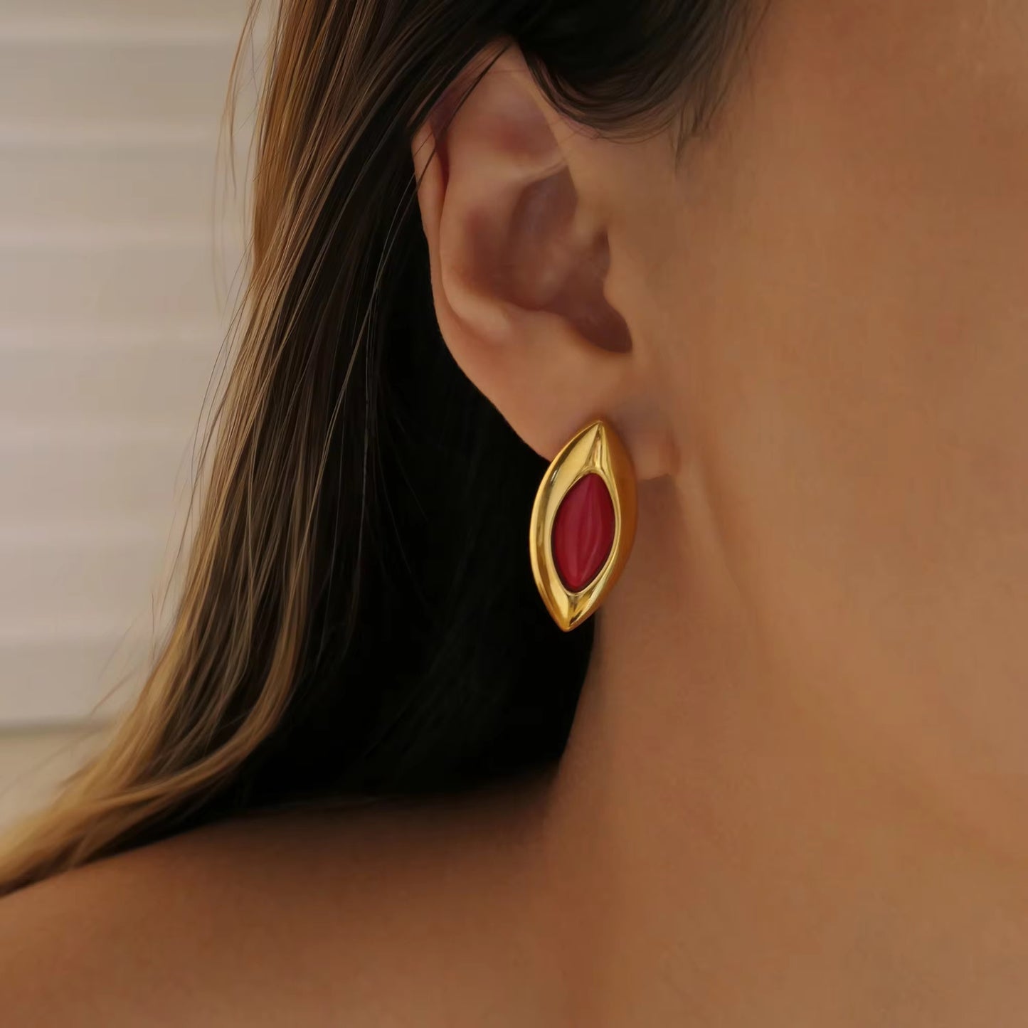 Crimson Leaf Studs