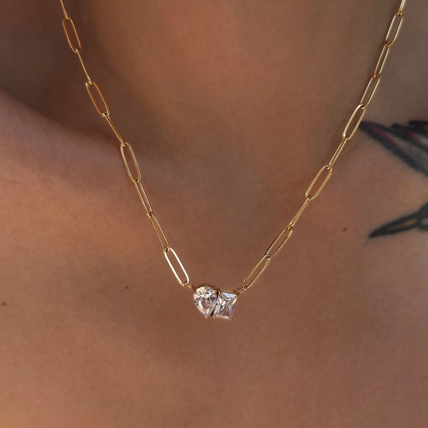 Twinning Zircon Necklace