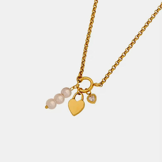 Aleena Triple Charm Necklace