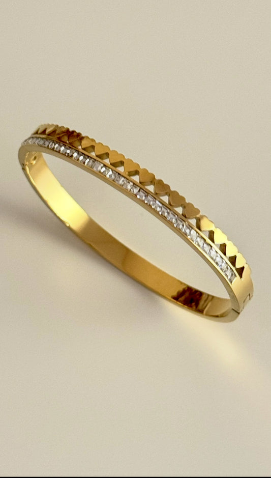Golden Heartbeat Bangle