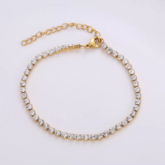 Elara Tennis Bracelet – 18K PVD Gold Plated Waterproof Stainless Steel Jewellery
