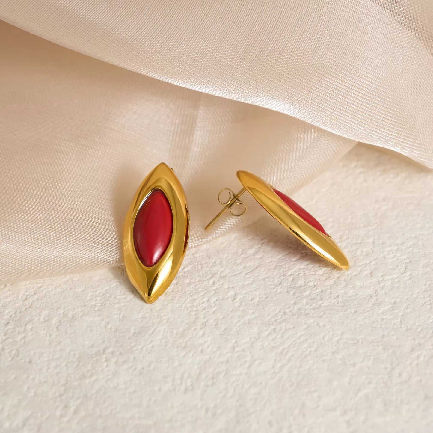 Crimson Leaf Studs