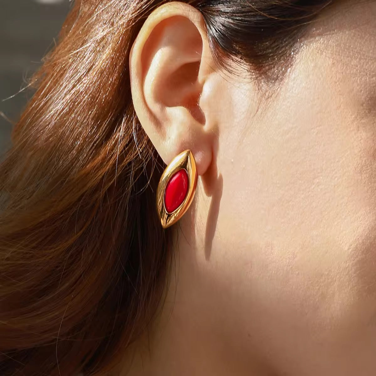 Crimson Leaf Studs