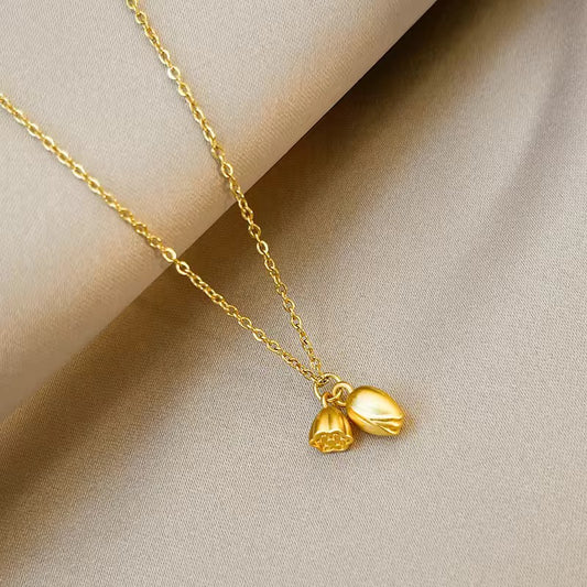 Golden Bloom Duo Necklace