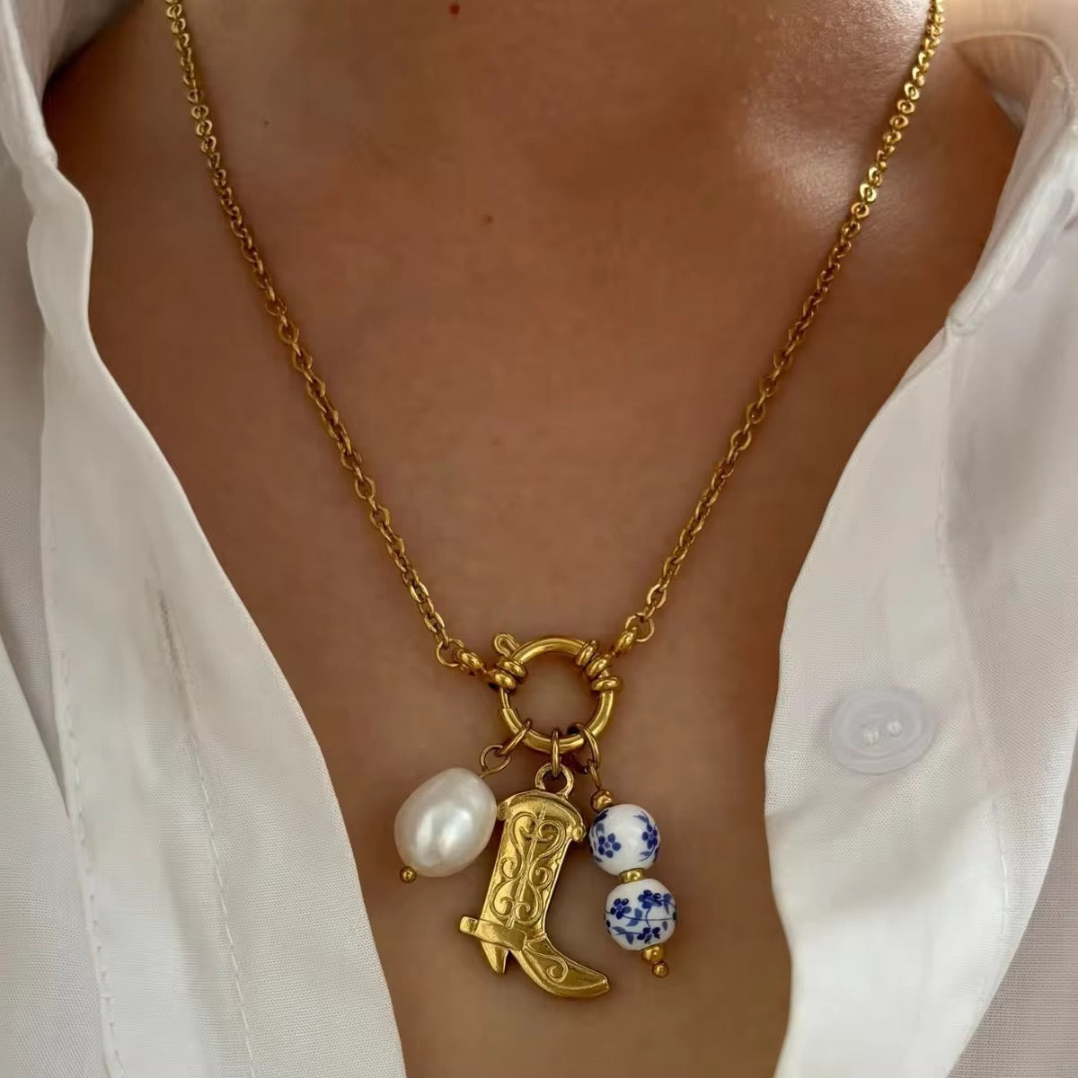 Texas Cowgirl Charm Necklace