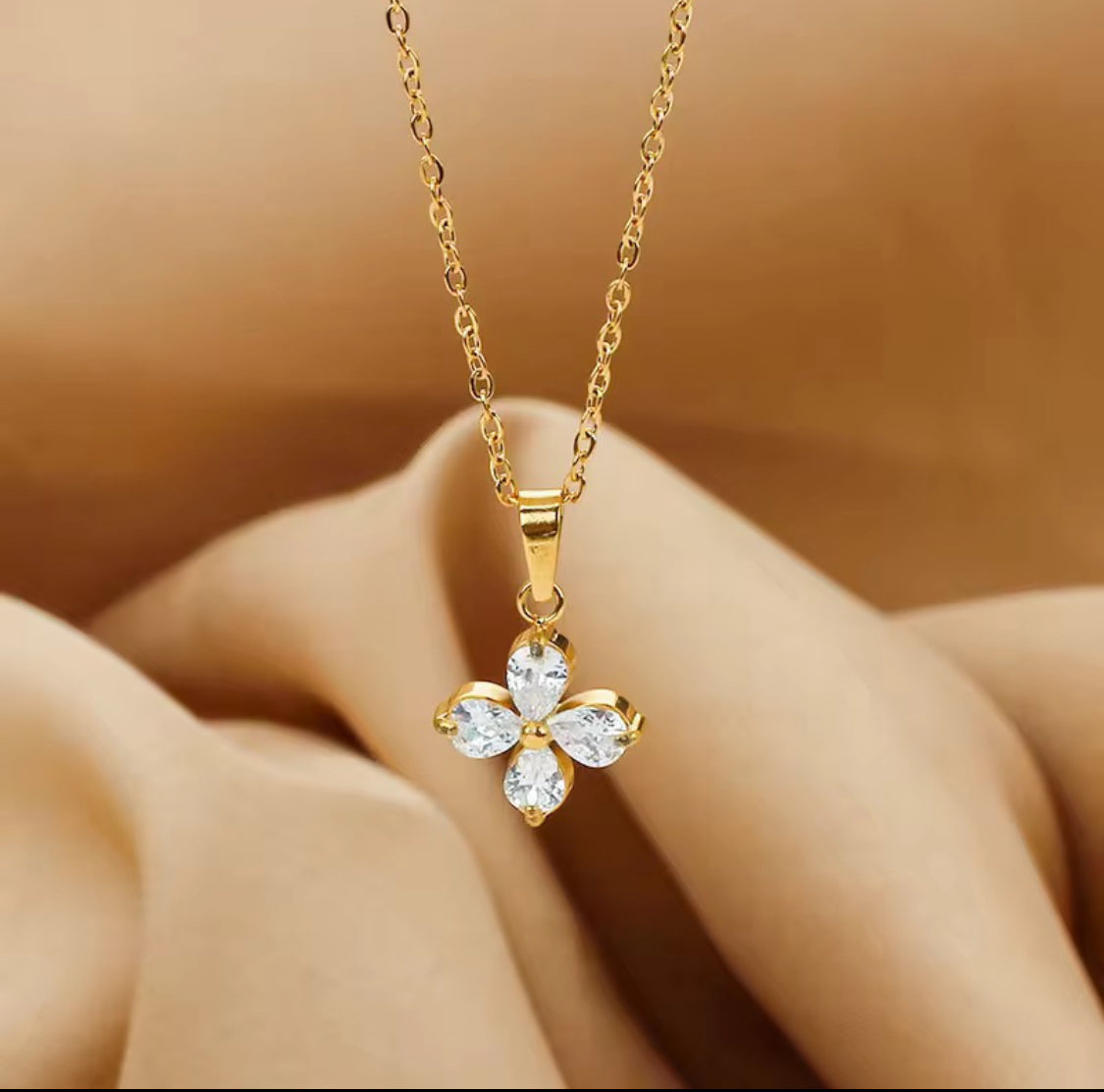 Four Petal Flower Necklace