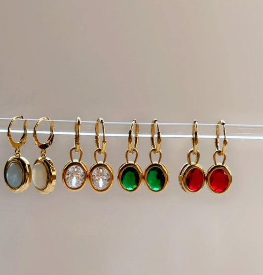 Elia Zircon Drop Hoops