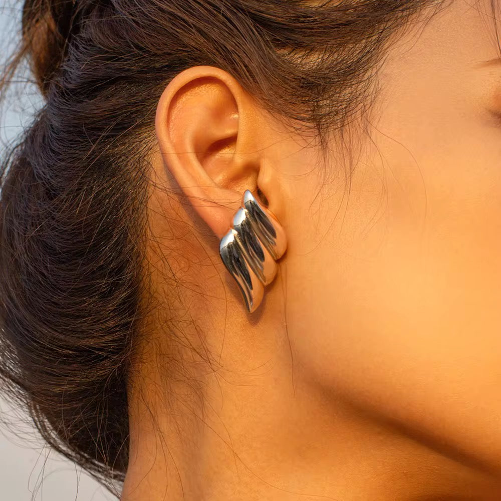 Golden Ripple Studs