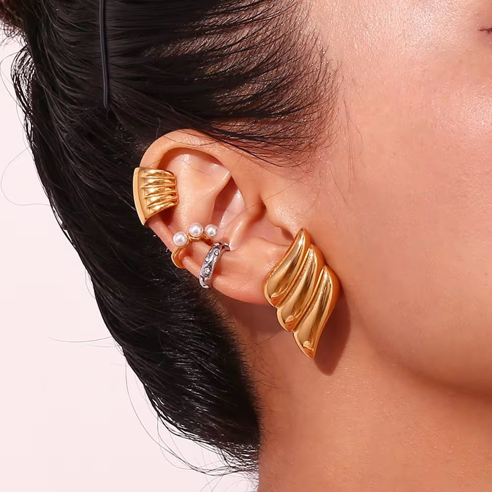 Golden Ripple Studs