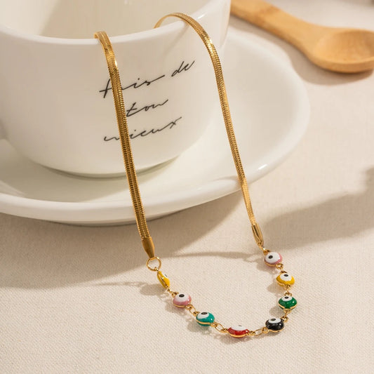 Rainbow Evil Eye Necklace