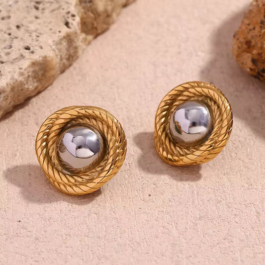 Dual Tone Orbit Earrings