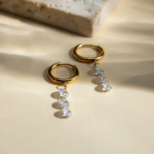 Zircon Drop Hoops