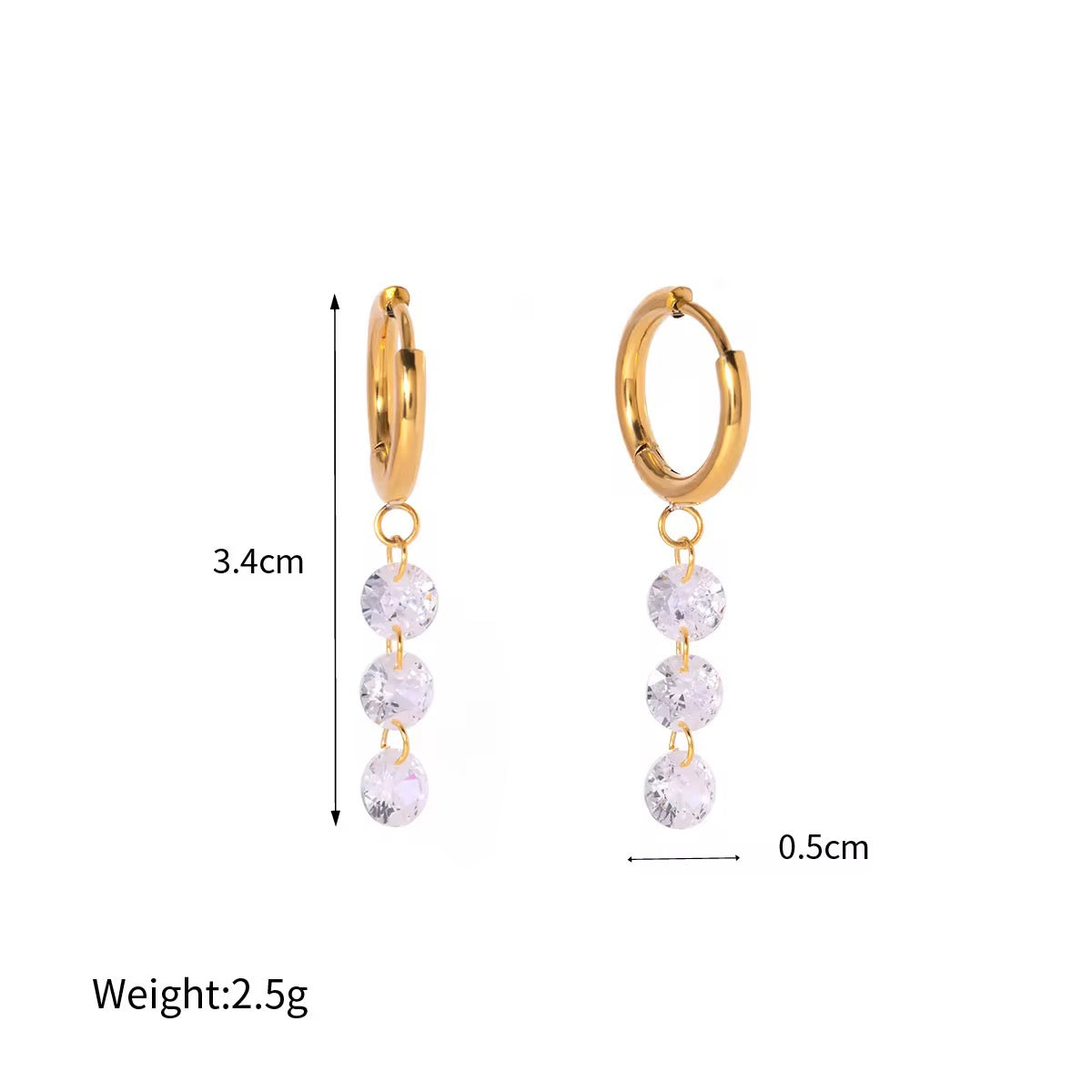 Zircon Drop Hoops
