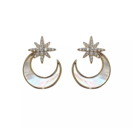 Celene Crescent Moon Brass Studs