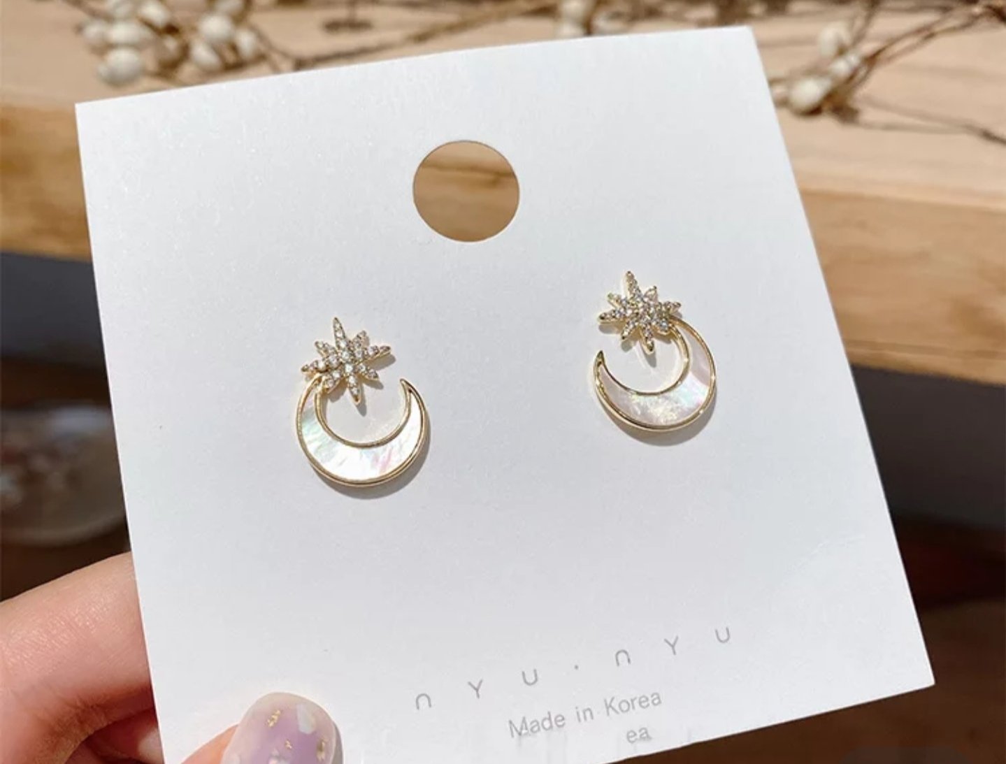 Celene Crescent Moon Brass Studs