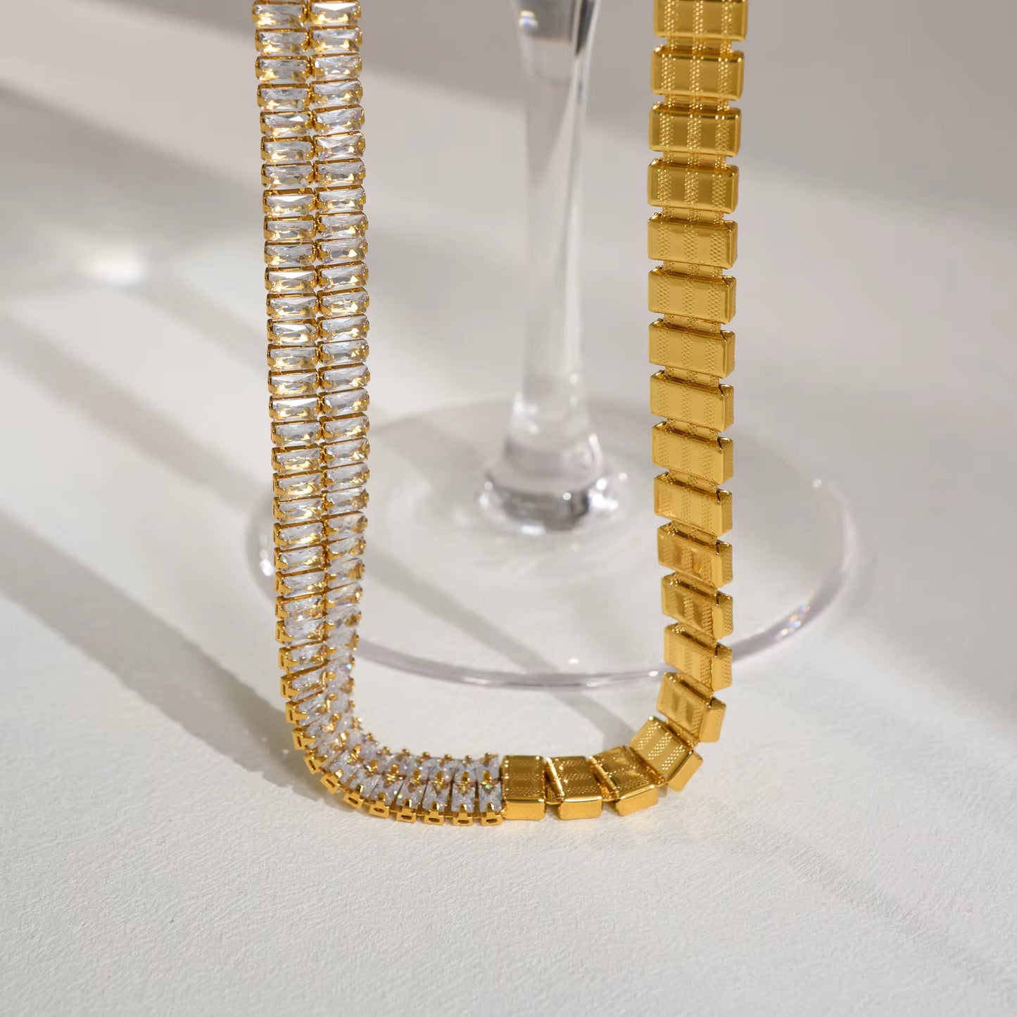 Two Tone Luxe Tennis Choker