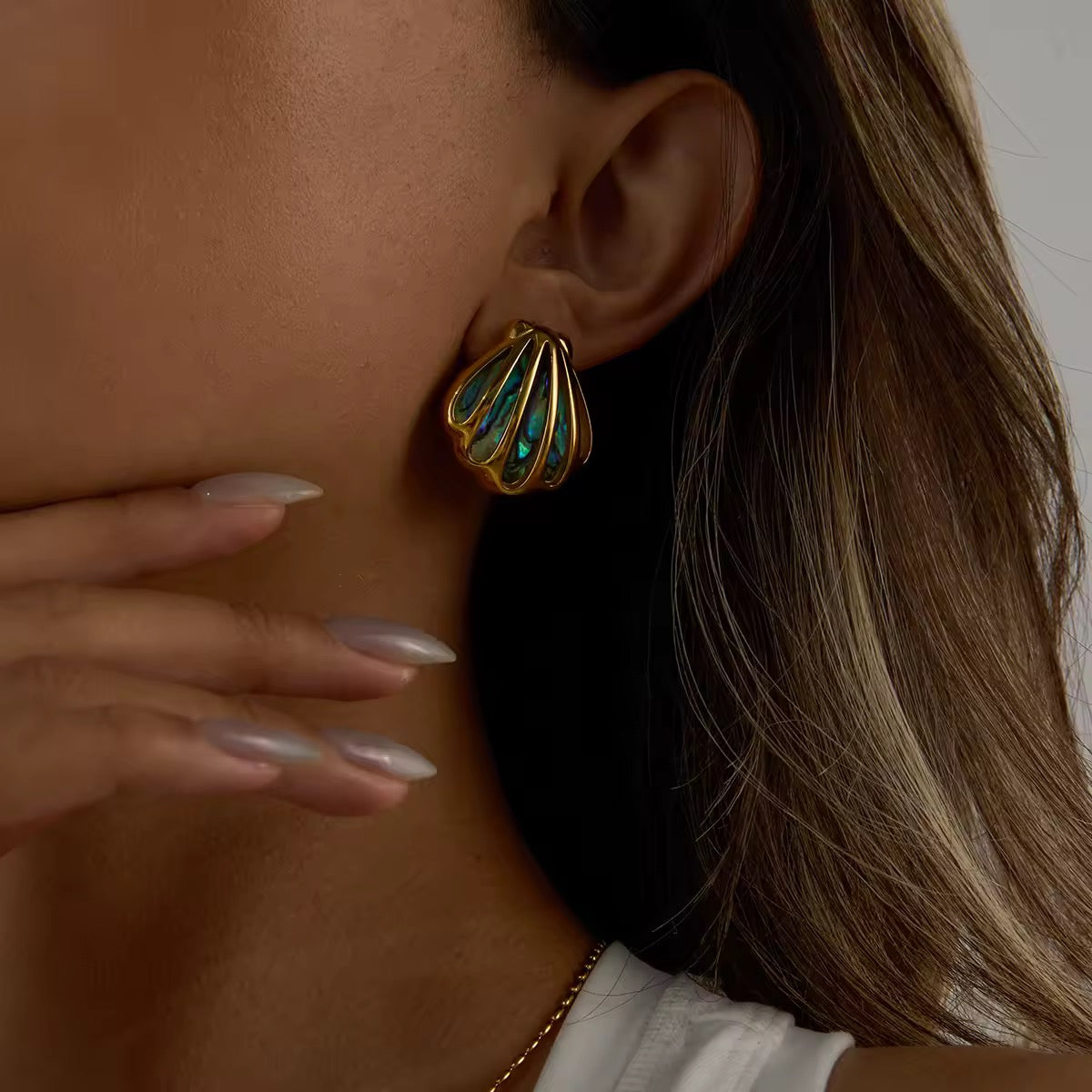Ablone Shell Set ( Necklace and Earrings)