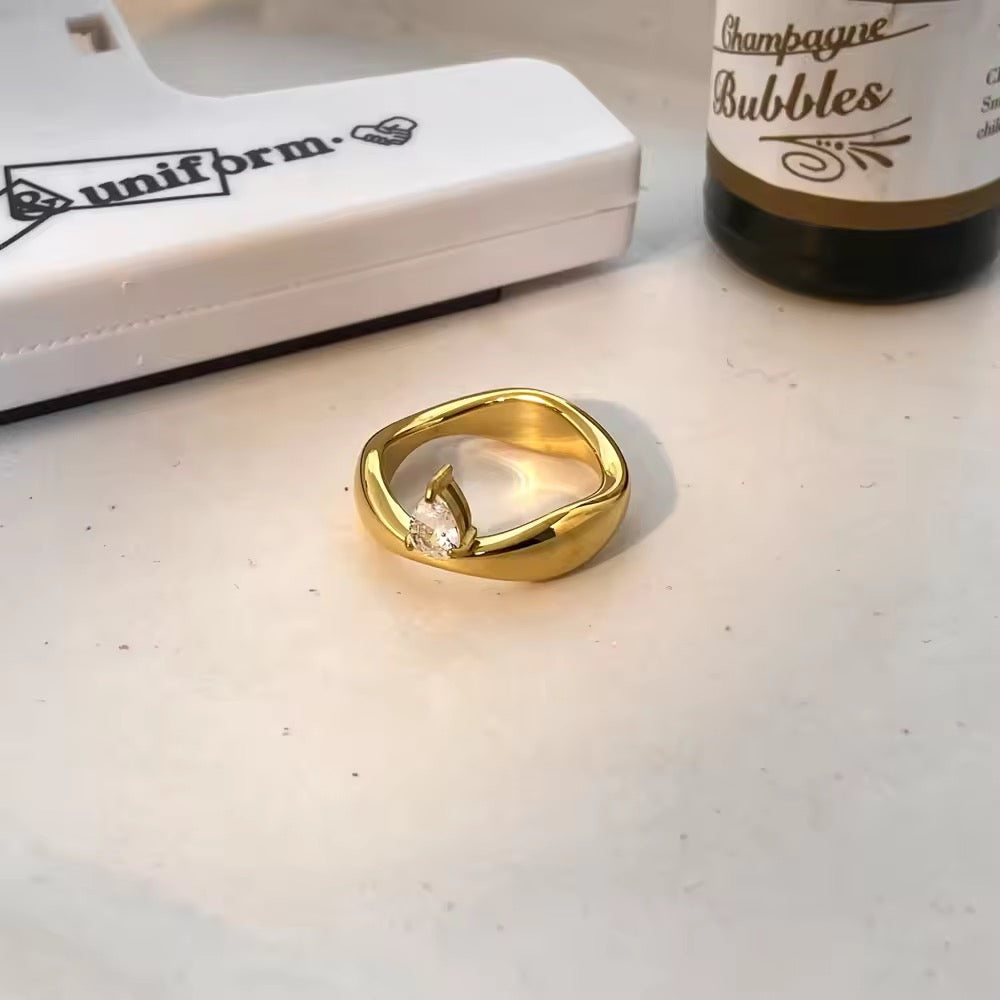 Aurora Tear Drop ring
