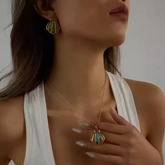 Ablone Shell Set ( Necklace and Earrings)