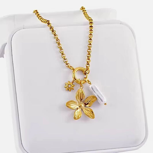 Kristi Triple Charm Necklace