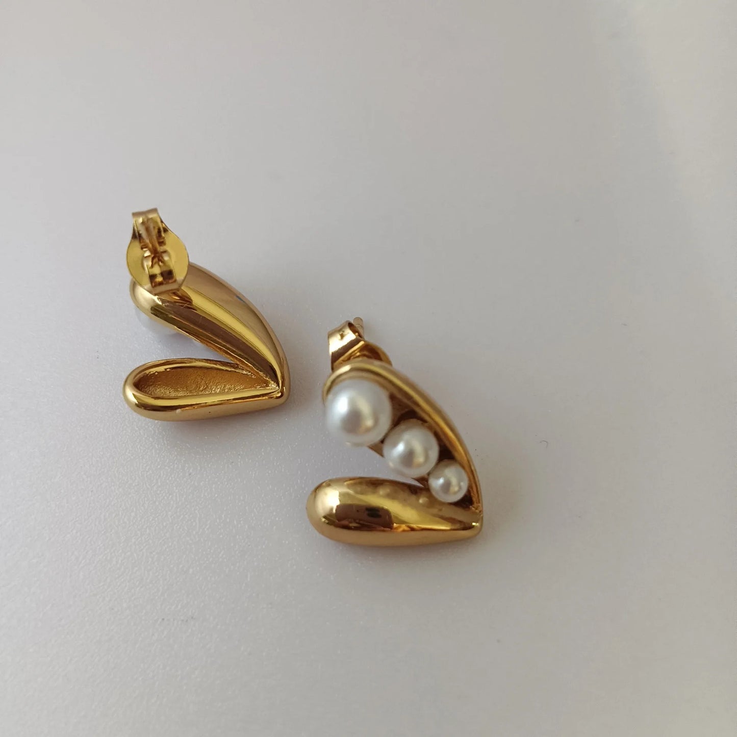 Pearly Heart Earrings