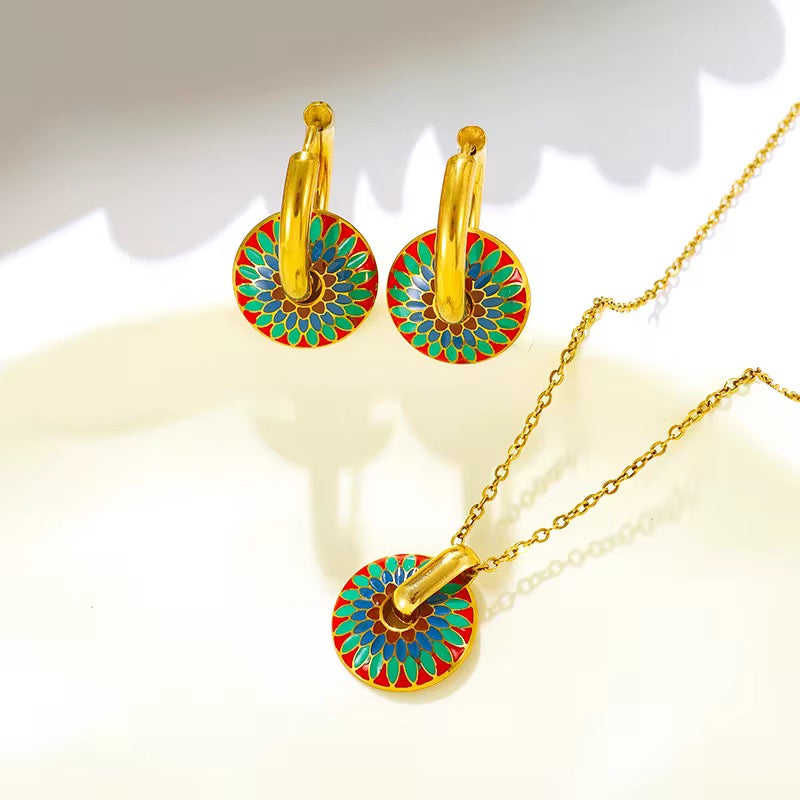 Prismora Set ( Necklace and Earrings)