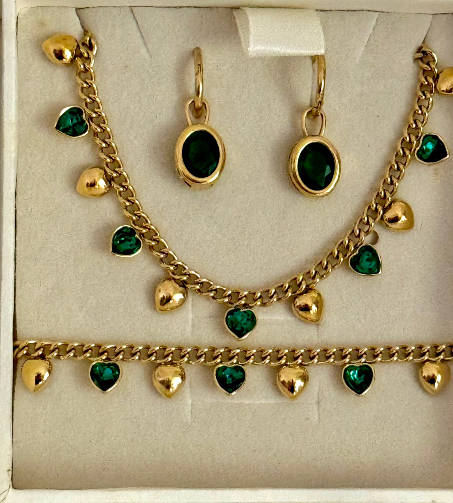 Luster Drop Set ( Necklace + Bracelet + Earrings)