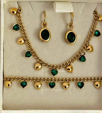 Luster Drop Set ( Necklace + Bracelet + Earrings)