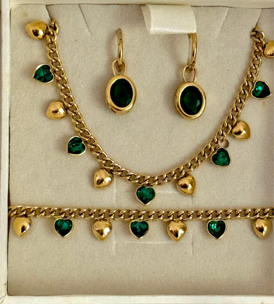 Luster Drop Set ( Necklace + Bracelet + Earrings)