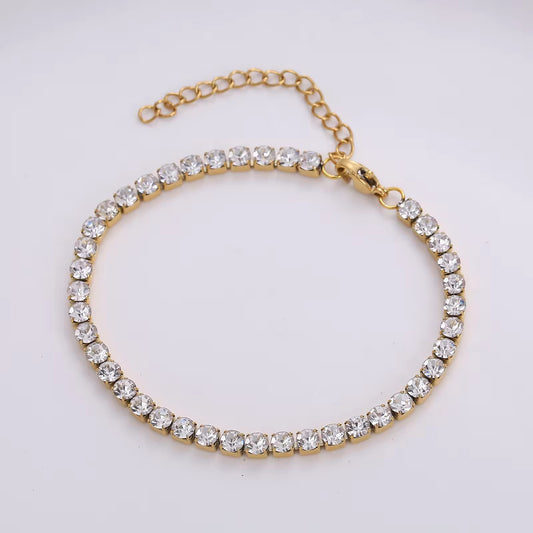 Elara Tennis Bracelet – 18K PVD Gold Plated Waterproof Stainless Steel Jewellery