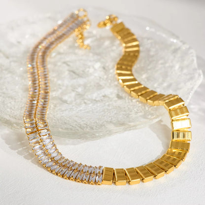 Two Tone Luxe Tennis Choker