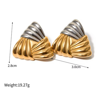 Dual Tone Triangular Studs