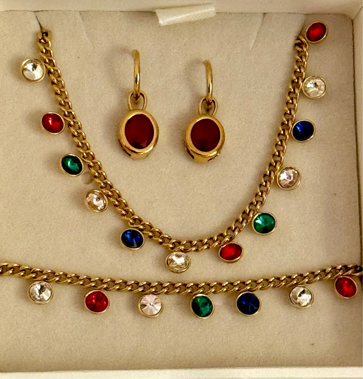 Luster Drop Set ( Necklace + Bracelet + Earrings)