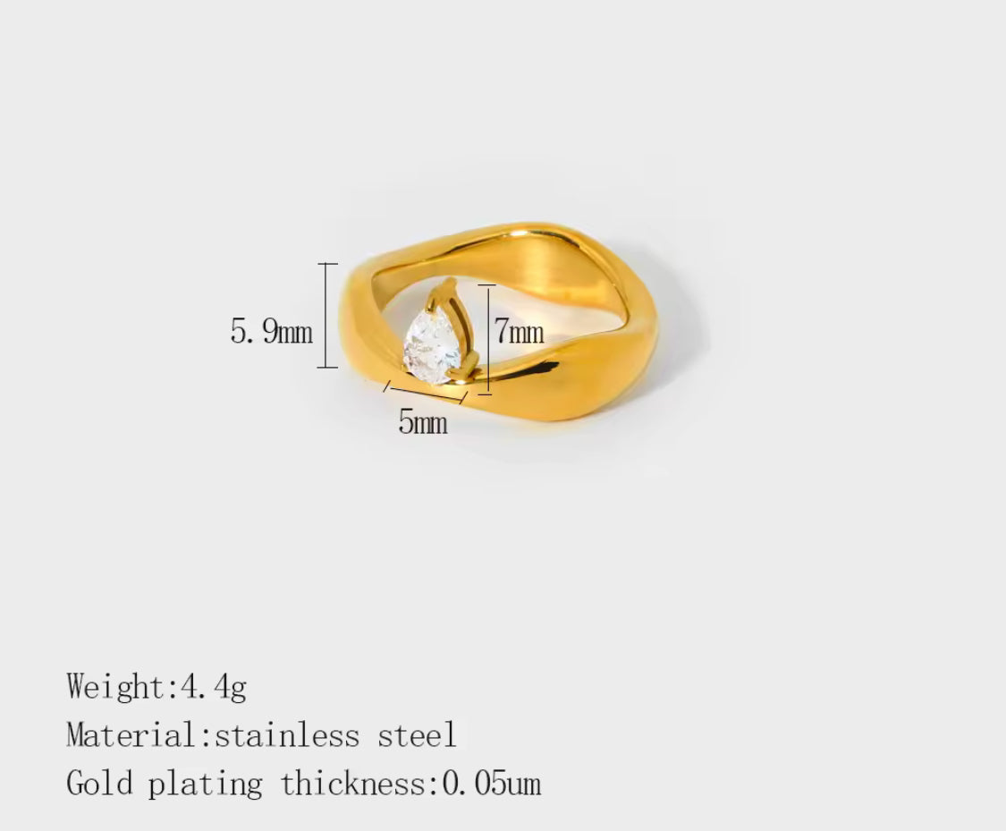 Aurora Tear Drop ring