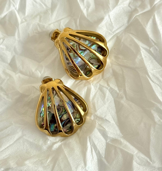 Abalone Shell Studs | 18K Gold-Plated • Waterproof • Anti-Tarnish