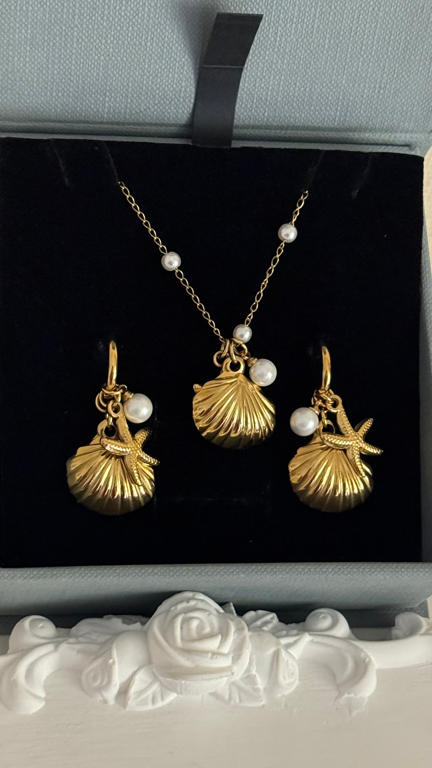 Starlit Shores Set ( Necklace and Earrings)