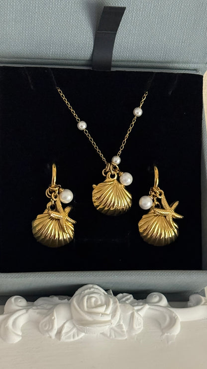 Starlit Shores Set ( Necklace and Earrings)