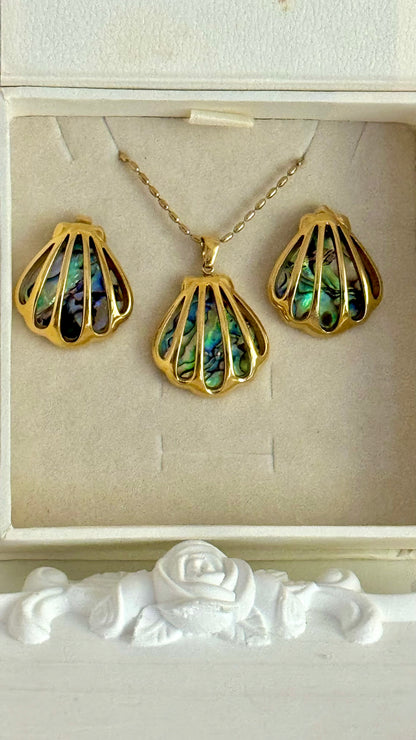 Ablone Shell Set ( Necklace and Earrings)