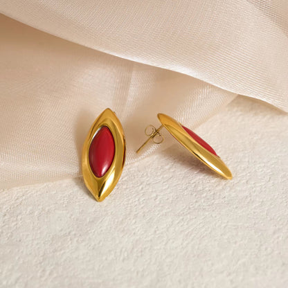 Crimson Leaf Studs