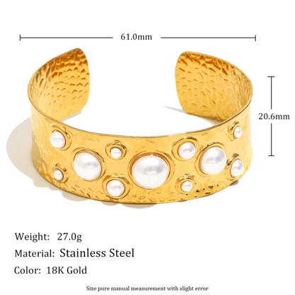 Textured Gold Cuff | 18K Gold-Plated • Waterproof • Anti-Tarnish