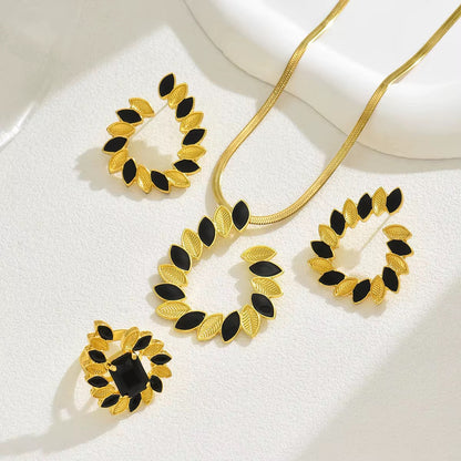 Leaf Trail Set ( Necklace + Earrings + Ring )