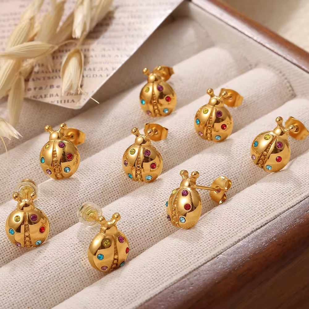 LadyBug Studs | 18K Gold-Plated • Waterproof • Anti-Tarnish