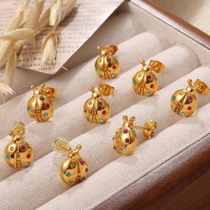 LadyBug Studs | 18K Gold-Plated • Waterproof • Anti-Tarnish