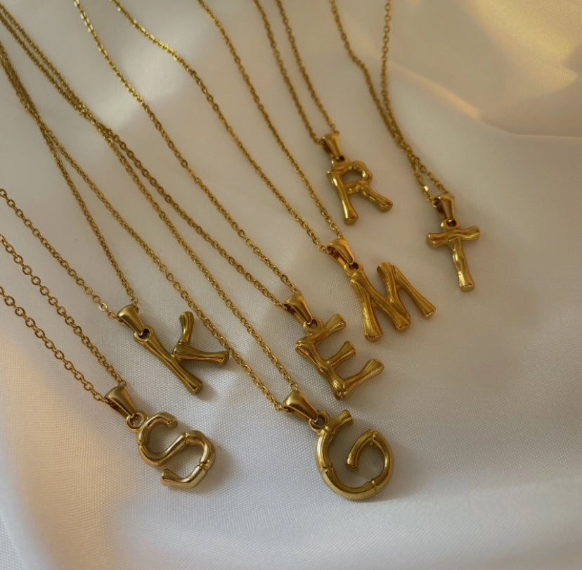 Bamboo Alphabet Necklace￼