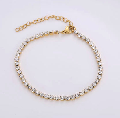 Lumina Tennis Bracelet – 18K PVD Gold Plated Waterproof Stainless Steel