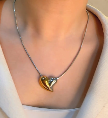 Kaizo Half & Half Heart Necklace