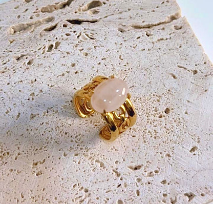 Chunky Rose Quartz Ring